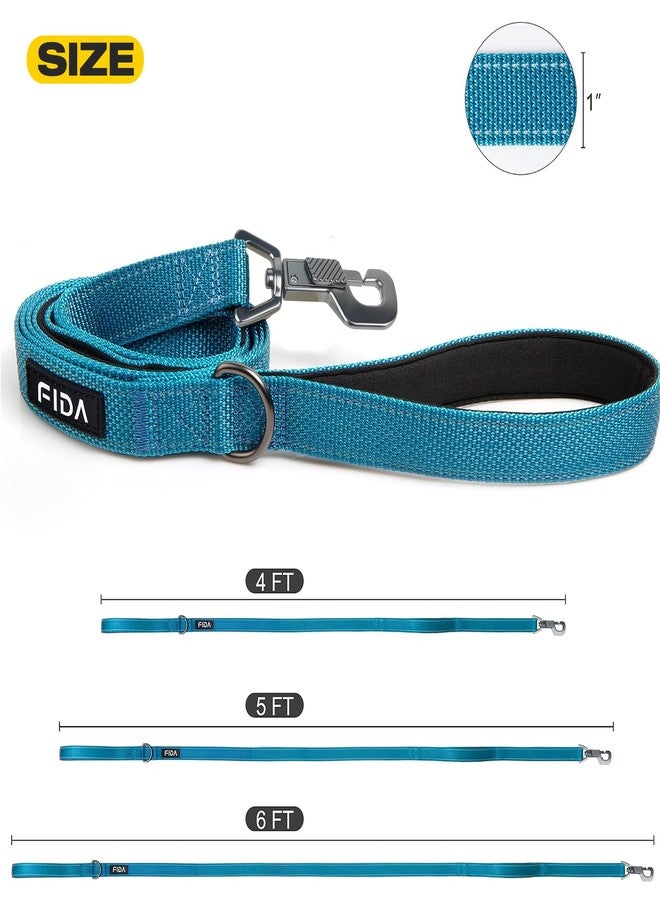 Fida 5 FT Heavy Duty Dog Leash with 2 Comfortable Padded Handles, Traffic Handle & Advanced Easy Snap Hook, Reflective Walking Lead for Large, Medium & Small Breed Dogs, Blue - Image 5